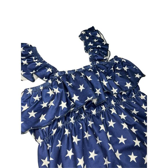 Mia Belle Girls 10/12 Patriot Stars Top and Striped Short Set 4th of July Outfit - Picture 5 of 11